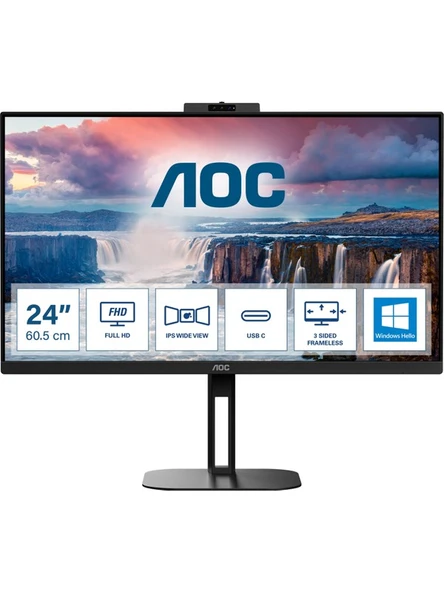 AOC 23.8" 24V5CW/BK 1ms 75HZ HDMI DP Type-C FreeSync IPS FHD Pivot Monitör