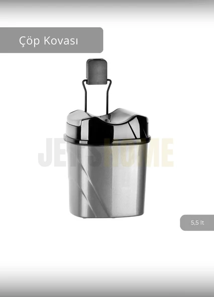 Banyo Plastik Çöp Kovası Mutfak Dolap İçi Yapışkanlı Çöp Kutusu Siyah - 2