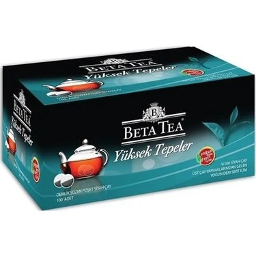 BETA TEA YÜKSEK TEPELER DEMLİK SÜZEN POŞET SİYAH ÇAY  3,2G X100ADET : 320GR ürün görseli 1