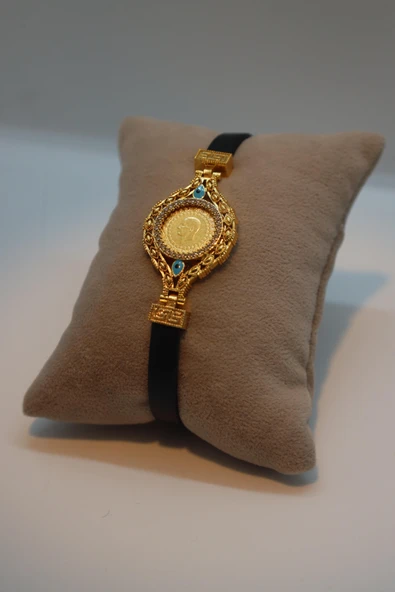 22 Ayar Çeyrek Altınlı Bileklik OZDCEY031 - Resim 2