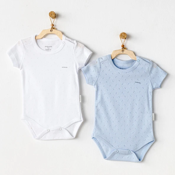 Bebek Body 2 Parça Short Sleeve Body Jacquard Basic AC25554