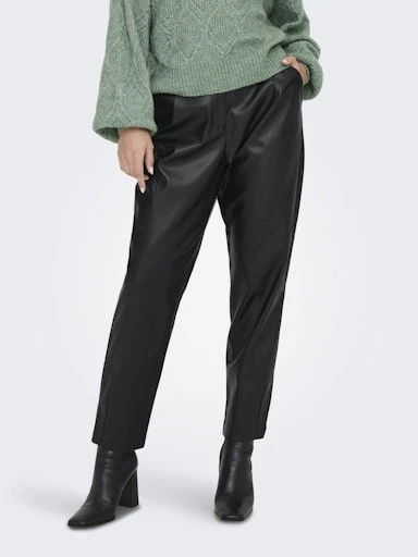 Only Kadın Onlymynte Faux Leather Pants Siyah Deri Pantolon 15341146S - 3