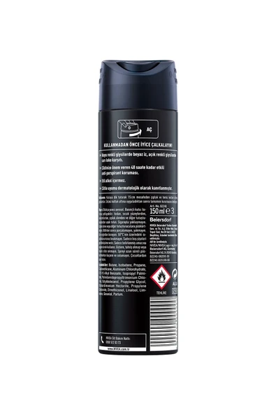 Nivea Invisible For Black & White Orijinal Deodorant For Men 150 ml - 3