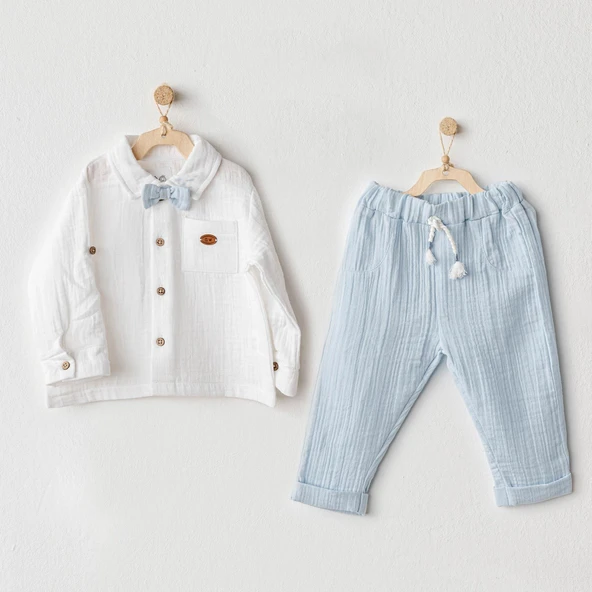 Erkek Bebek Takım 2 Parça Muslin AC25622 - Resim 12