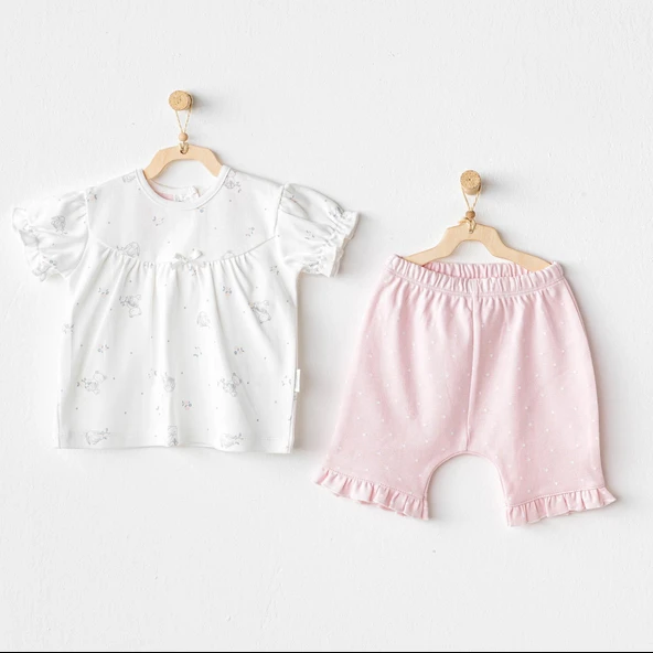 Kız Bebek Takım 2 Parça Set Cuddly Bunny Bear AC25631