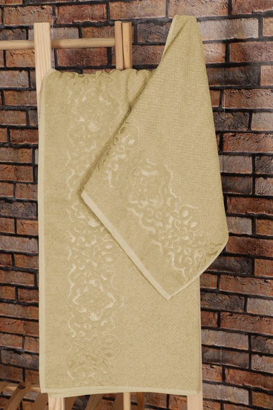 2 Parça Banyo Havlu Takımı %100 Pamuklu Şah Desen - 8