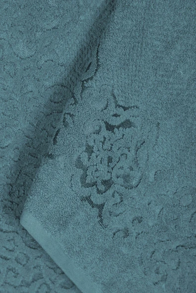 2 Parça Banyo Havlu Takımı %100 Pamuklu Şah Desen - 3