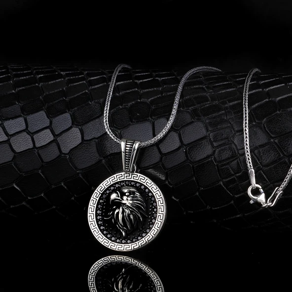 925 AYAR GÜMÜŞ MİKRO TAŞLI KARTAL MODEL KOLYE ürün görseli