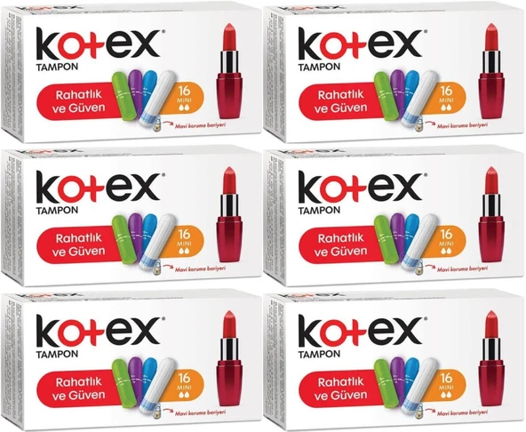 Kotex Tampon Mini 96 Lı Set (6PK*16)
