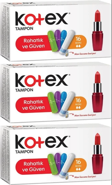 Kotex Tampon Mini 48 Li Set (3PK*16)