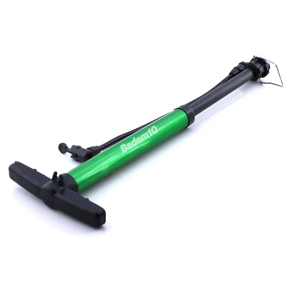 Bisiklet Pompası 30 cm El Tipi Ayak Tutamaklı Hava Top Şişirme Standart Plastik Başlıklı Uçlu Borulu - 5