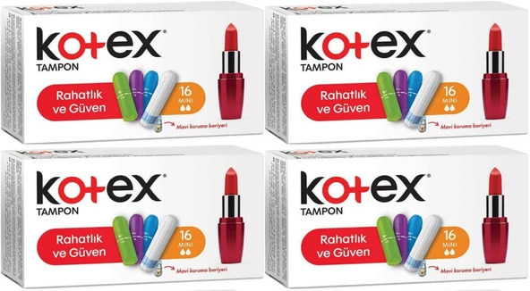 Kotex Tampon Mini 64 Lü Set (4PK*16) - 1