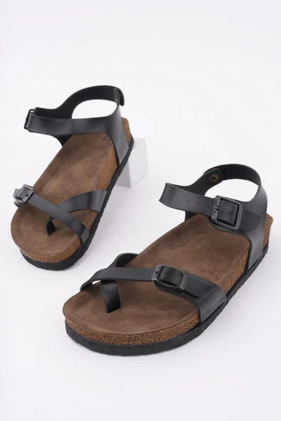 Muggo BLAUS Ayarlanabilir Kemerli Günlük Kadın Parmak Arası Sandalet - 9