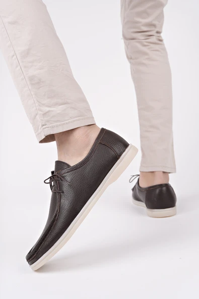 Muggo ANTONİO Bağcıklı Hakiki Deri Erkek Günlük Casual Ayakkabı - 7