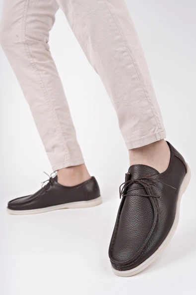 Muggo ANTONİO Bağcıklı Hakiki Deri Erkek Günlük Casual Ayakkabı - 5