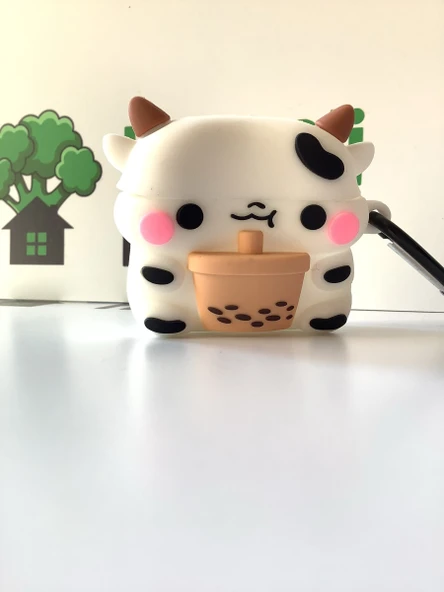 Brokoli Home Airpods 3.nesil uyumlu 3d Kopçalı Kulaklık Kılıfı Kahve İçen Kedi - 3