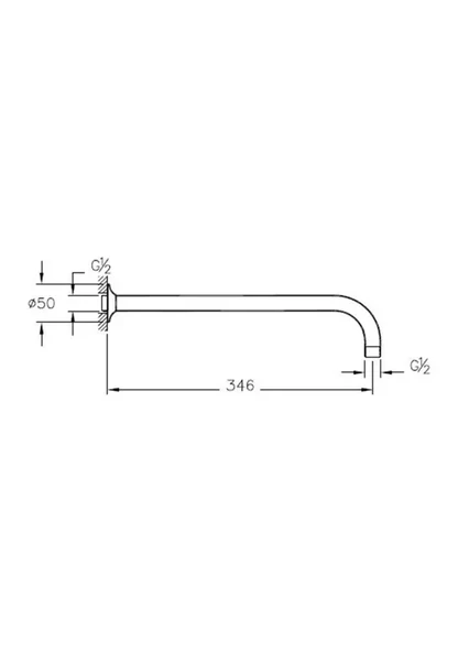 Vitra Origin Duş Başlığı Dirseği Uzun Duvardan A45652 - 2