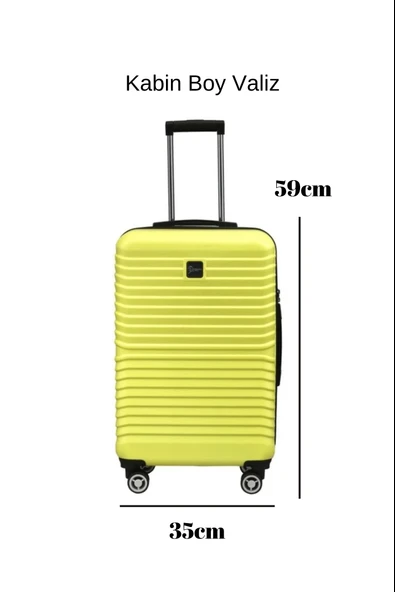 Kabin Boy %100 Polikarbon Valiz Sarı 1811 - Resim 2