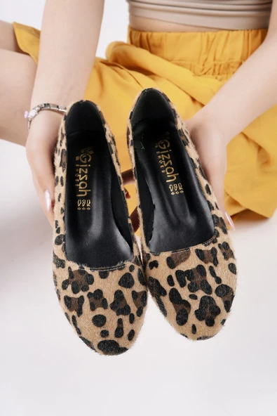 Muggo GLİNDA Leopar Desenli Kadın Günlük Babet - 5