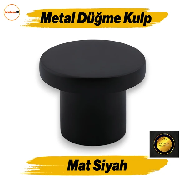Açelya Mat Siyah Kulp Düğme Tek Vidalı Çekmece Mutfak Mobilya Dolabı Dolap Kulpu Kulbu Metal Kulp