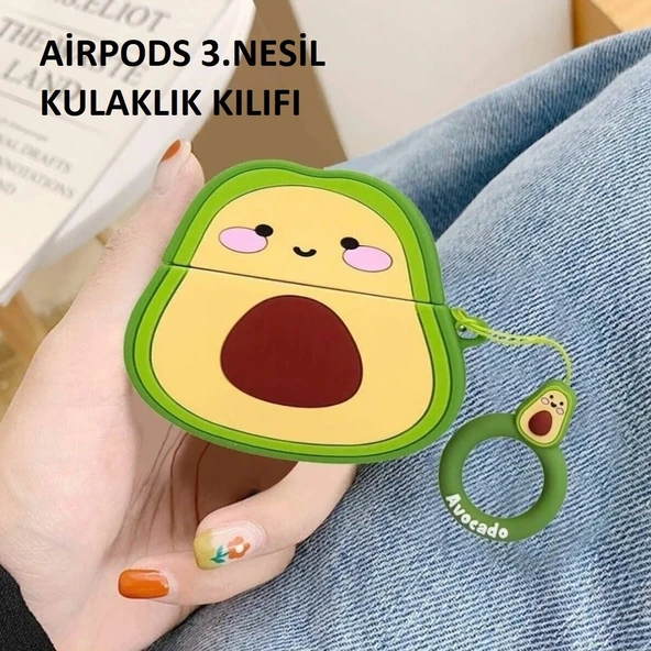 Brokoli Home Airpods 3.nesil uyumlu 3d Kopçalı Kulaklık Kılıfı,Kulaklık Koruyucu