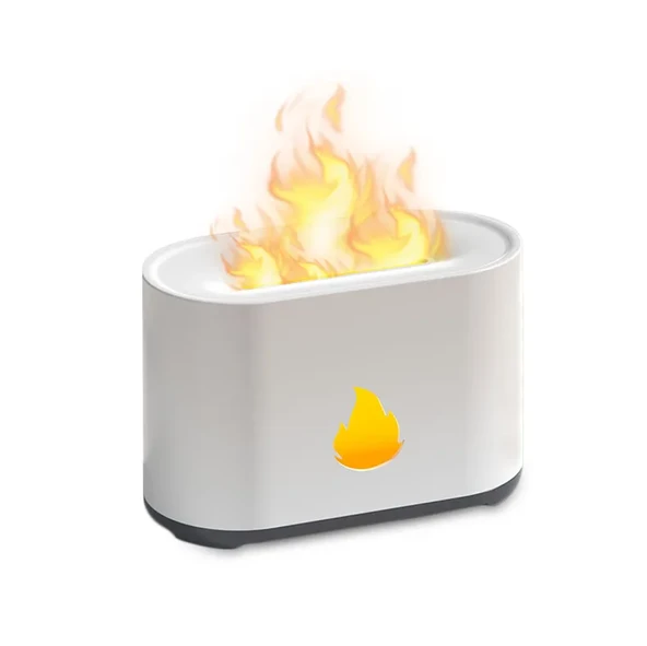 QASUL 3D Alev Görünümlü 7 Renk Led Işıklı Gece Lambası Hava Nemlendirici Alev Aroma Yayıcı