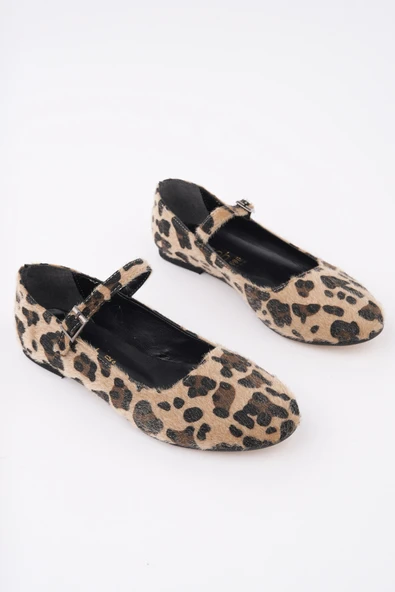 Muggo JENNİFER Tek Bantlı Leopar Desenli Kadın Günlük Babet - 6