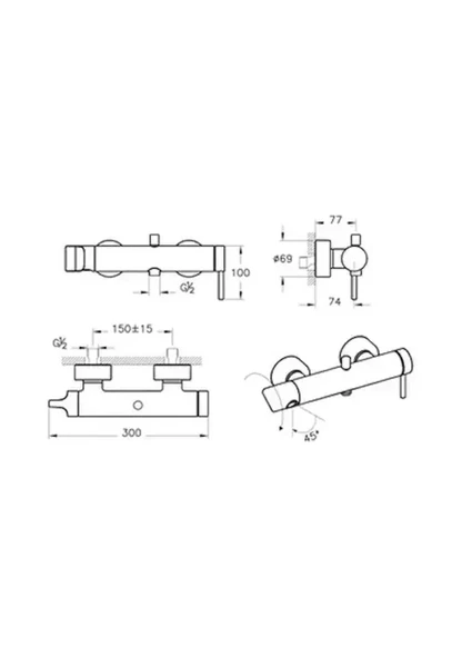 Vitra Origin Banyo Bataryası Mat Siyah A4261936 - 2