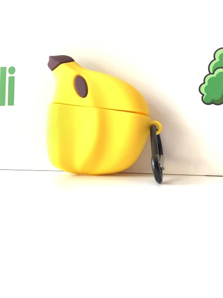 Brokoli Home Airpods 3.nesil uyumlu 3d Kopçalı Kulaklık Kılıfı Muz - 3