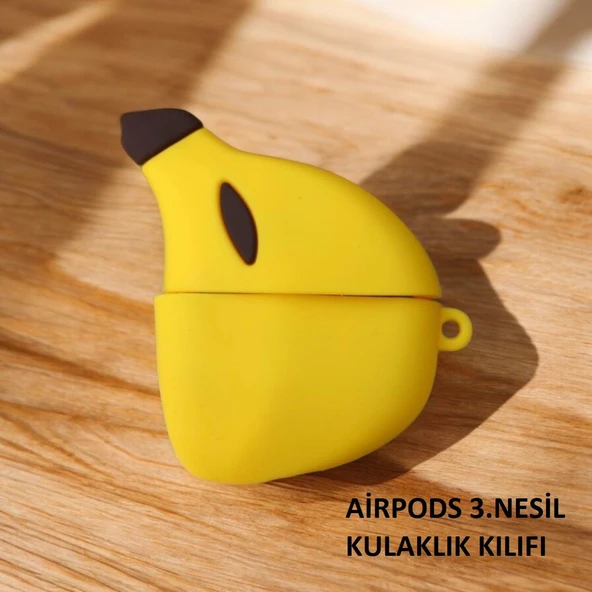 Brokoli Home Airpods 3.nesil uyumlu 3d Kopçalı Kulaklık Kılıfı Muz