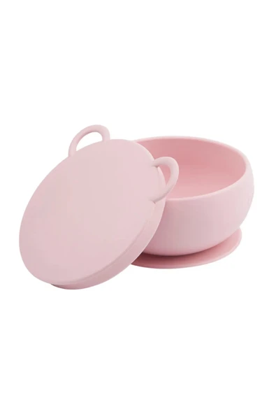 OiOi Kapaklı Silikon Kase Vakum Tabanlı | Pinky Pink - 2
