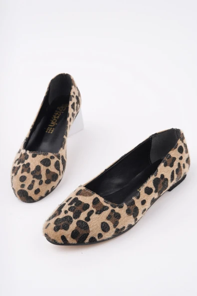 Muggo GLİNDA Leopar Desenli Kadın Günlük Babet - 8