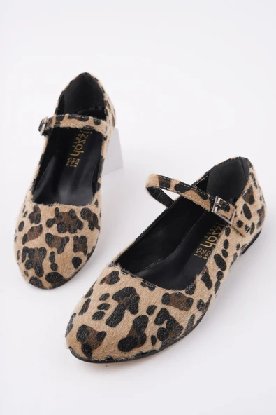 Muggo JENNİFER Tek Bantlı Leopar Desenli Kadın Günlük Babet - 7