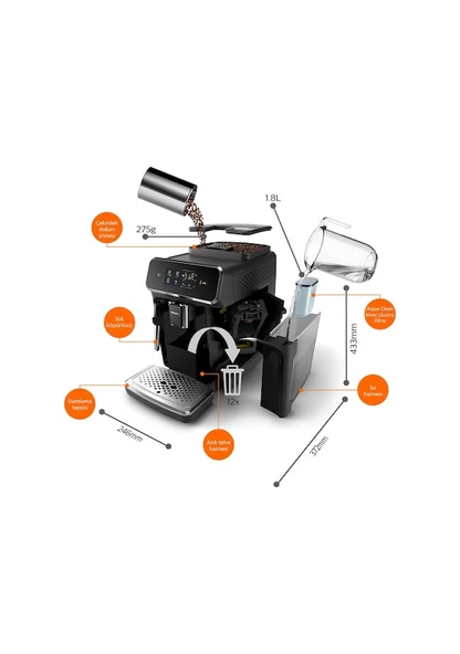 Philips 2200 Serisi EP2220/10 Tam Otomatik Espresso Makinesi - 4