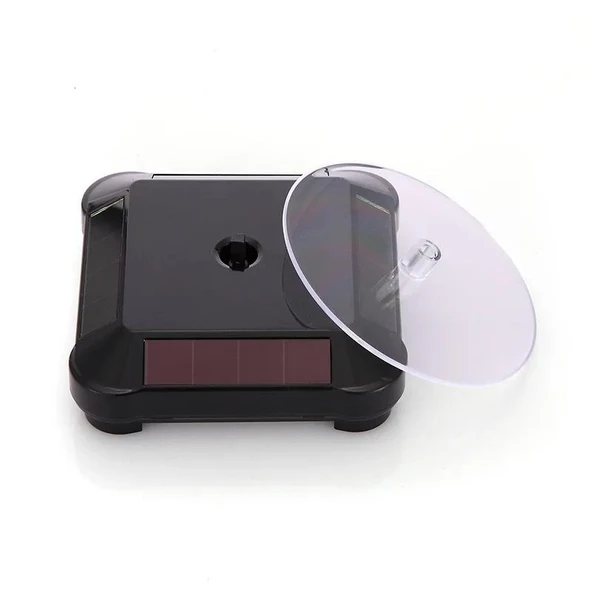 Güneş Enerjili Solar ve Pille Çalışan Eşya Sergileme için  360° Dönen Vitrin Stand Dönen Tabla - 5