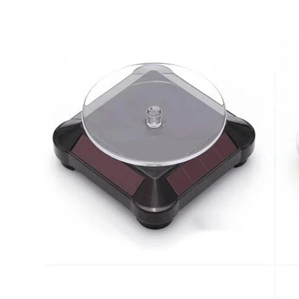 Güneş Enerjili Solar ve Pille Çalışan Eşya Sergileme için  360° Dönen Vitrin Stand Dönen Tabla - 4
