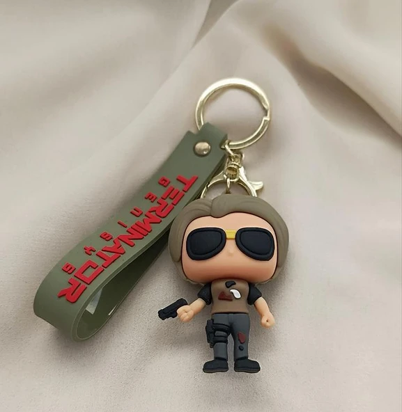 Terminator Silikon Anahtarlları Araba Çanta Süsü Anahtarlığı Dekorasyonu