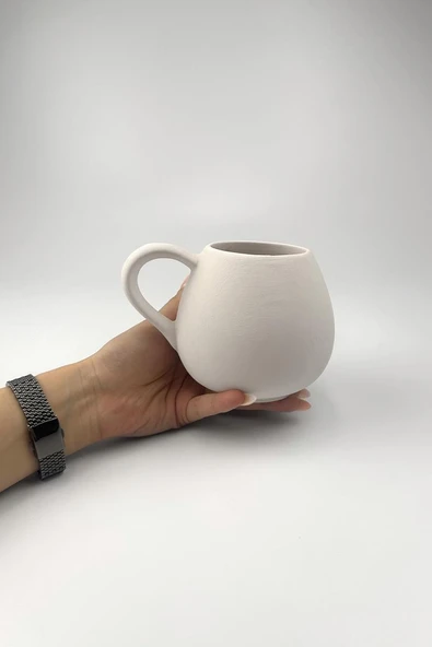 Damla Kupa - Seramik Bisküvi 12'li (Ham Ürün) - Resim 2