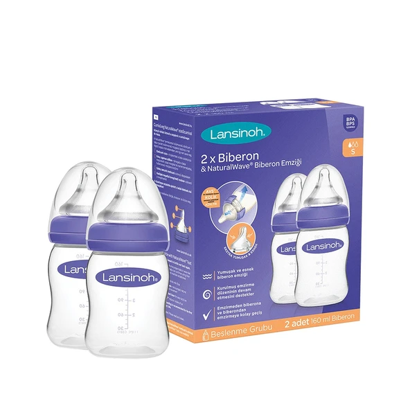 Lansinoh Biberon ve NaturalWave Biberon 2x160 ml