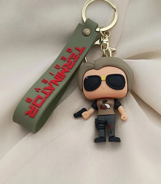 Terminator Silikon Anahtarlları Araba Çanta Süsü Anahtarlığı Dekorasyonu - 2