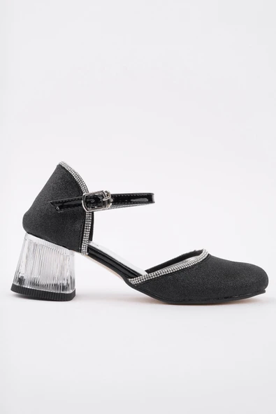 Muggo ELSE Bilekten Bağlamalı Simli Kız Çocuk Kısa Topuklu Ayakkabı - 11