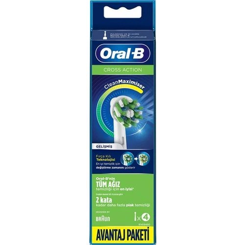 Oral-B Cross Action Clean Maximiser 4'lü Diş Fırçası Başlığı - 2