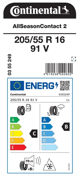 CONTİNENTAL 205/55R16 91V ASC2 DÖRT MEVSİM LASTİĞİ ÜRETİM YILI:2025 - 2