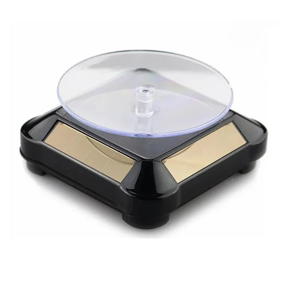 Güneş Enerjili Solar ve Pille Çalışan Eşya Sergileme için  360° Dönen Vitrin Stand Dönen Tabla - 3