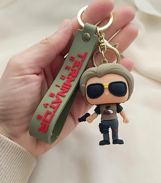Terminator Silikon Anahtarlları Araba Çanta Süsü Anahtarlığı Dekorasyonu - 3