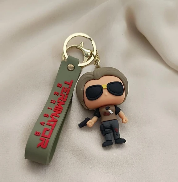 Terminator Silikon Anahtarlları Araba Çanta Süsü Anahtarlığı Dekorasyonu - 4