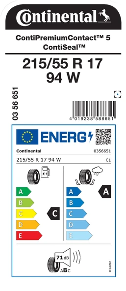 CONTİNENTAL 215/55R17 94W PC5 CONTİSEAL YAZ LASTİĞİ ÜRETİM YILI:2025 - 2