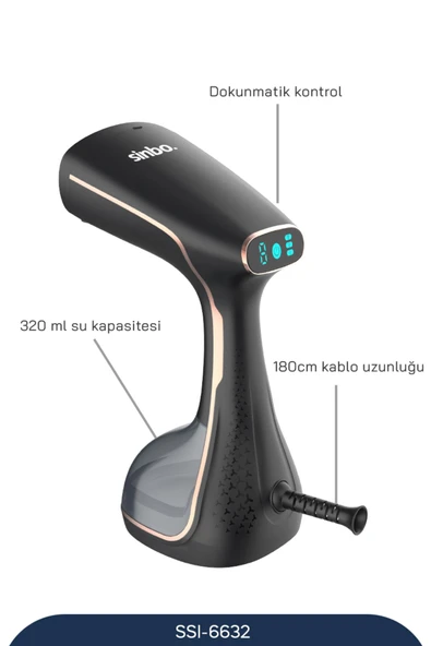 Sinbo SSI-6632 Dikey Buharlı Kırışıklık Giderici - 1640W - Rose - 2