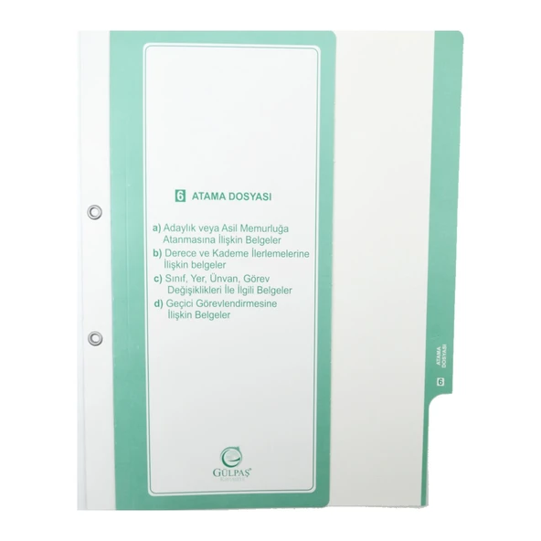 Gülpaş Öğretmen Özlük Dosyası İçi 8 Dosya Kod:699 - 8