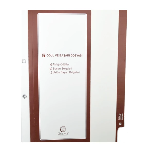 Gülpaş Öğretmen Özlük Dosyası İçi 8 Dosya Kod:699 - 9